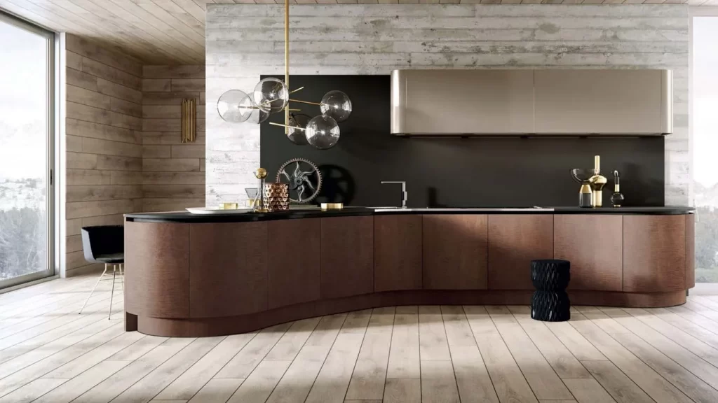 curved cabinet for kitchen - نمونه آشپزخانه اپن