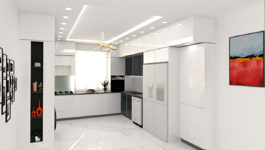 نمونه طراحی و ایده بازسازی آشپزخانه و کابینت های گلس - kitchen higlass cabinet idea