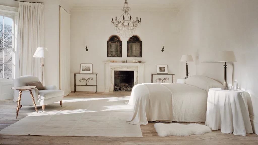 دکوراسیون مینیمال سفید اتاق خواب